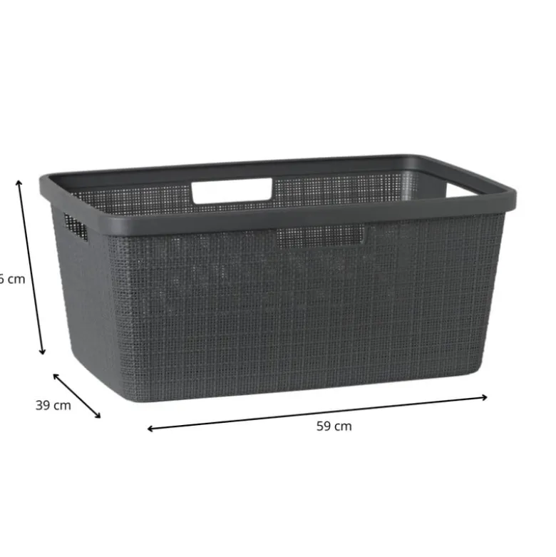 Curver jute wasmand - 46 liter - grijs