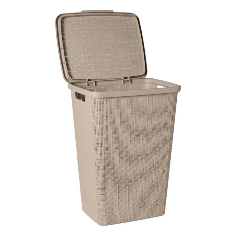 Curver jute wasmand met deksel - 58 liter - bruin