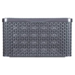 Curver opbergmand met deksel groot - grijs - 33x44.5x24.8 cm