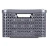 Curver opbergmand met deksel middel - grijs - 28.7x38.6x17 cm