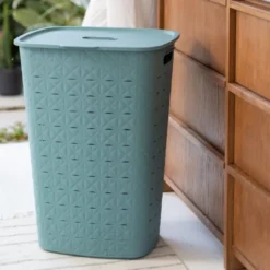 Curver wasmand fresh met deksel - 56 liter - blauw