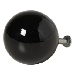 Deurknopje rond - zwart - ø3.3x3.5 cm