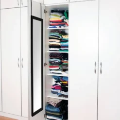 Deurspiegel - zwart - 34x124 cm