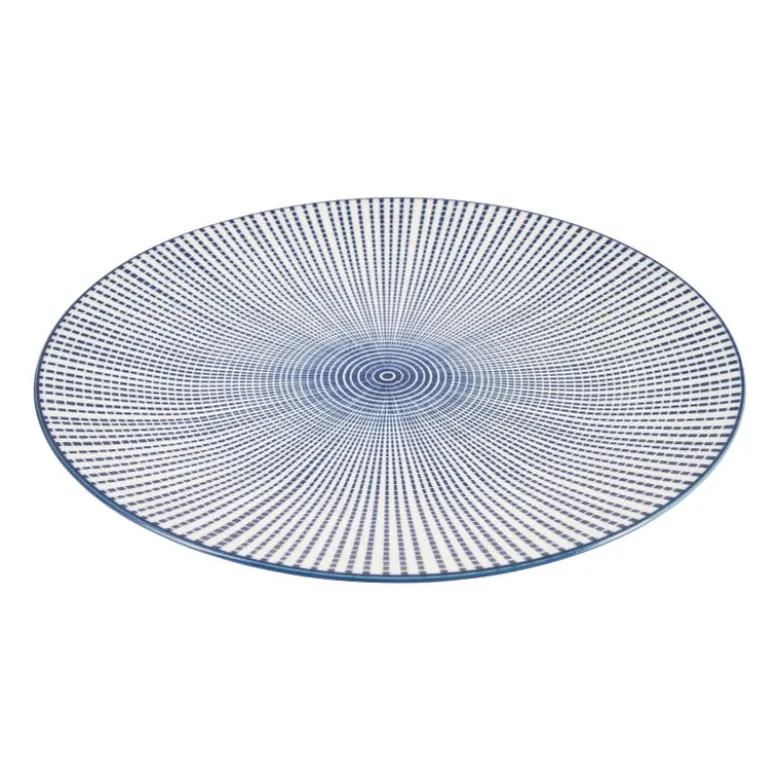 Dinerbord blue print - stripes - ⌀26 cm