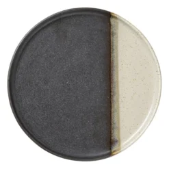 Dinerbord cortado - beige/zwart - ø26.5x2 cm