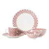 Dinerbord Mirna bloem - rood/wit - ø26.8x2.2 cm