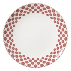 Dinerbord Mirna bloem - rood/wit - ø26.8x2.2 cm