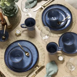 Dinerbord Toscane - donkerblauw - 28 cm