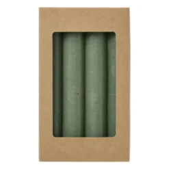Dinerkaarsjes - set van 4 - groen - ø2.2x14 cm