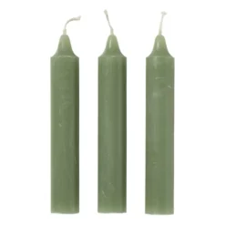 Dinerkaarsjes - set van 4 - groen - ø2.2x14 cm