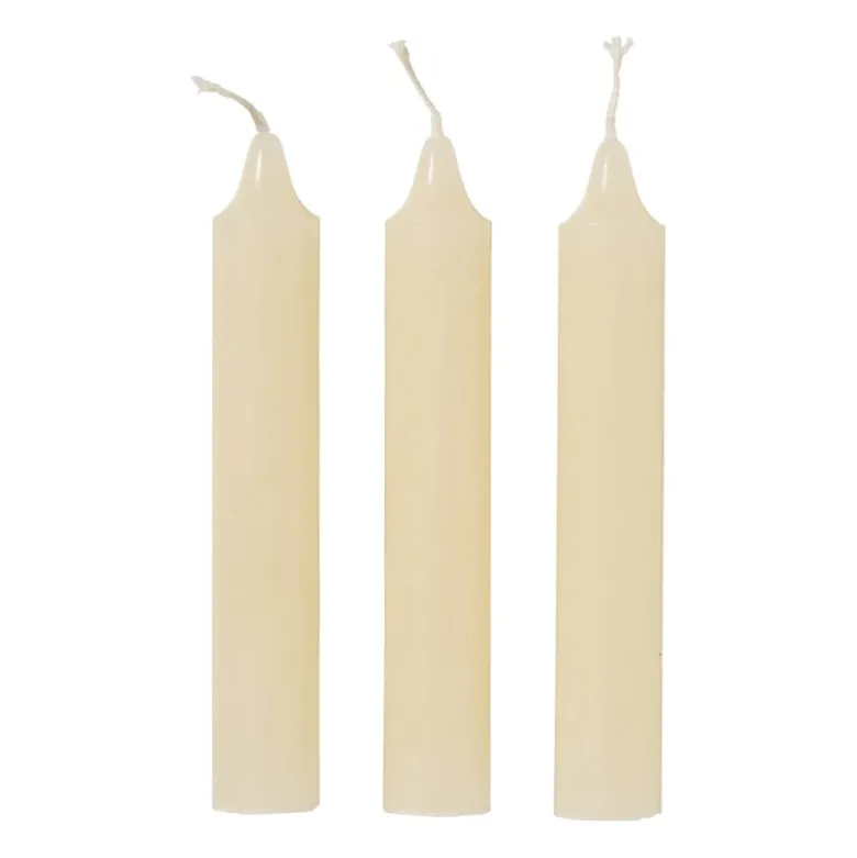 Dinerkaarsjes - wit- set van 4