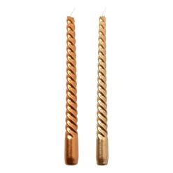 Dinerkaars metallic twist - koperkleurig - ø2x25 cm