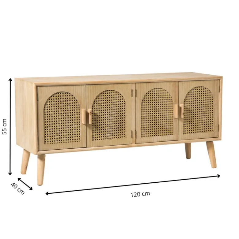 Dressoir Flores met ovalen vlakken - bruin - 55x120x40 cm