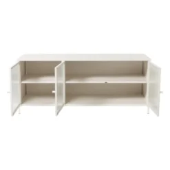 Dressoir Luca met geribbeld glazen deurtjes - offwhite - 50x120x42 cm