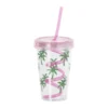 Drinkbeker palmboom - roze - 380 ml