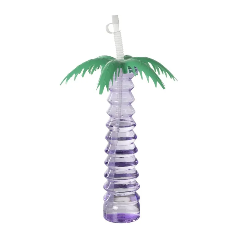 Drinkfles palmboom - lila - 500 ml