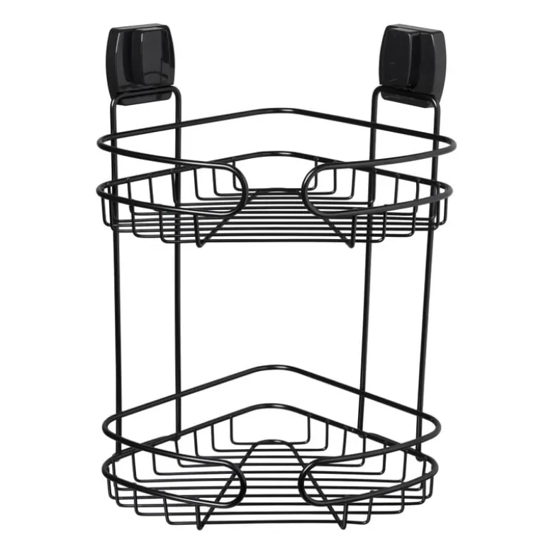 Easy lock doucherekje hoek - zwart - 21.5x21.5x34 cm