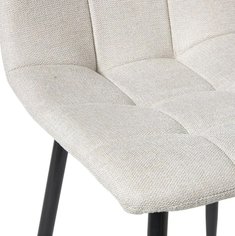 Eetkamerstoel chenille - beige - 90x53.5x44.5 cm