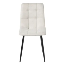Eetkamerstoel chenille - beige - 90x53.5x44.5 cm