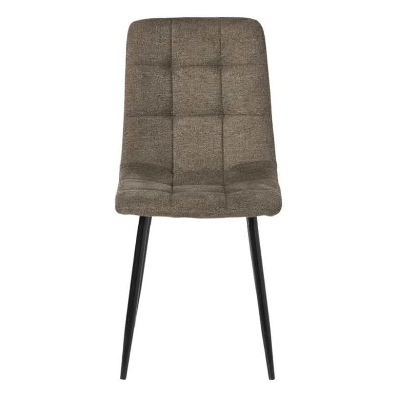 Eetkamerstoel chenille - bruin - 90x53.5x44.5 cm