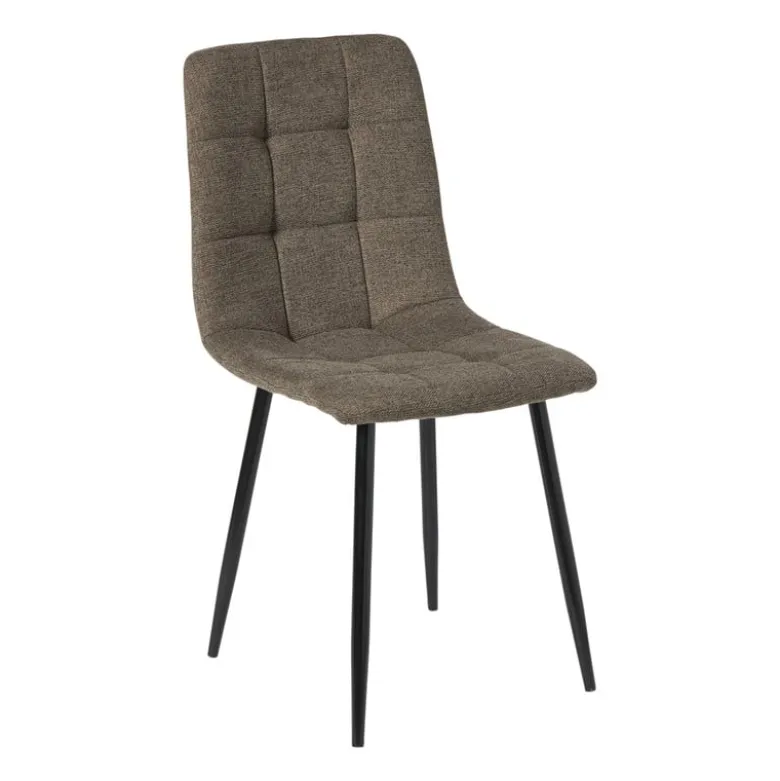 Eetkamerstoel chenille - bruin - 90x53.5x44.5 cm