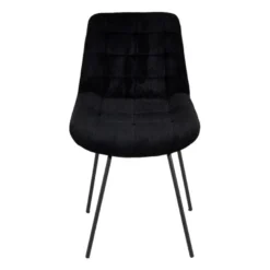 Eetkamerstoel corduroy - zwart - 52x52x84 cm