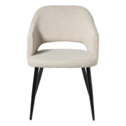 Eetkamerstoel Leonardo met armleuning - beige - 81x62.5x56 cm