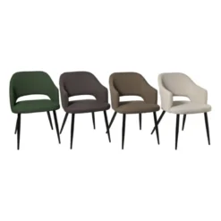 Eetkamerstoel Leonardo met armleuning - groen - 81x62.5x56 cm