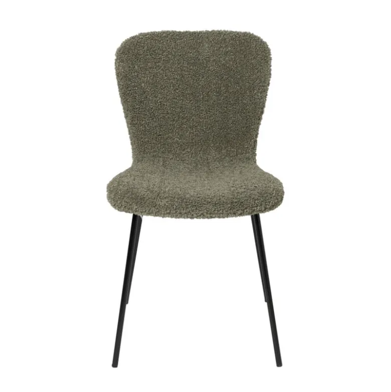 Eetkamerstoel Liz - groen - teddy - 83.5x55x45.4 cm