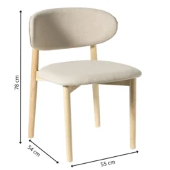 Eetkamerstoel Niki - wit - 78x55x54 cm