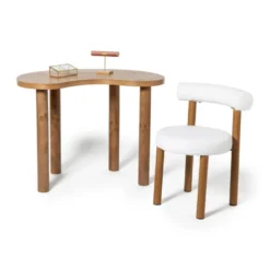 Eetkamerstoel Ruby - teddy beige/bruin - 73x56.5x53 cm