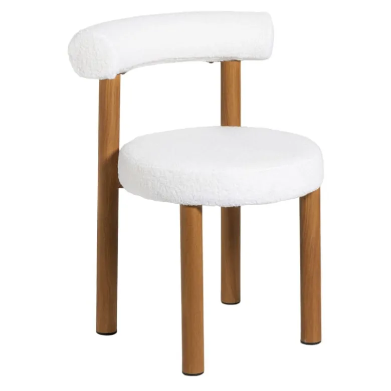 Eetkamerstoel Ruby - teddy beige/bruin - 73x56.5x53 cm