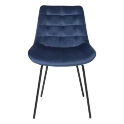 Eetkamerstoel velvet - donkerblauw - 79x50x44 cm