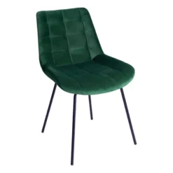 Eetkamerstoel velvet - donkergroen - 52x52x81 cm