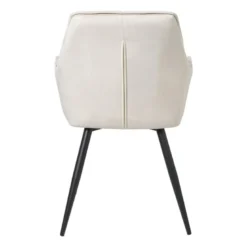 Eetkamerstoel velvet met armleuning - beige - 87x56.5x43 cm