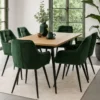 Eetkamerstoel velvet met armleuning - groen - 87x56.5x43 cm