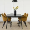 Eetkamerstoel velvet met armleuning - oker - 87x56.5x43 cm