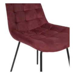 Eetkamerstoel velvet - rood - 79x50x44 cm