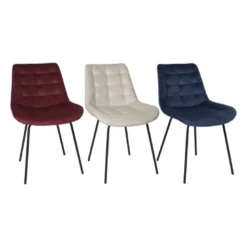 Eetkamerstoel velvet - rood - 79x50x44 cm