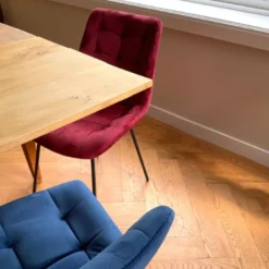 Eetkamerstoel velvet - rood - 79x50x44 cm