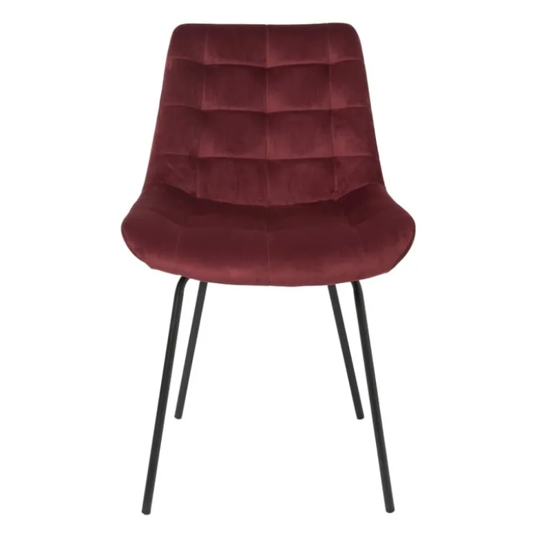 Eetkamerstoel velvet - rood - 79x50x44 cm