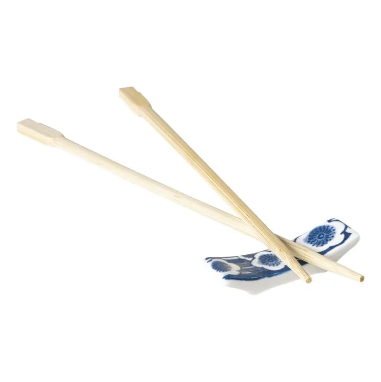 Eetstokjeshouder Mico bloemen - blauw/wit - 1.5x6x1.2 cm