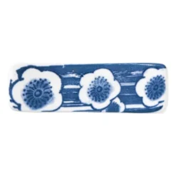Eetstokjeshouder Mico bloemen - blauw/wit - 1.5x6x1.2 cm