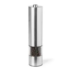Elektrische peper/zout molen - zilverkleurig - ø5.3x22.5 cm