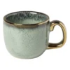 Espressomokje met gouden rand - groen - 80 ml