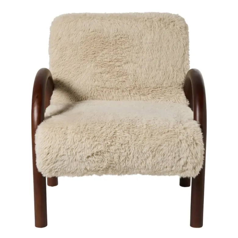 Fauteuil beatle - beige/bruin - 80x78x70 cm