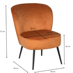Fauteuil Frida - terra - 77x69x60 cm