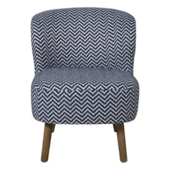 Fauteuil zigzag - blauw/wit - 69x66x56 cm
