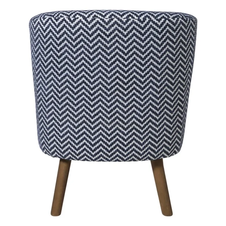Fauteuil zigzag - blauw/wit - 69x66x56 cm