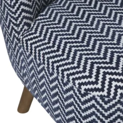 Fauteuil zigzag - blauw/wit - 69x66x56 cm